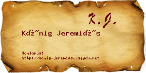 Kőnig Jeremiás névjegykártya